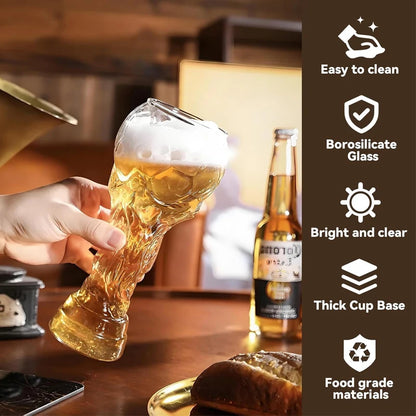 Pahar de bere în formă de trofeu 600 ml – design fotbalistic