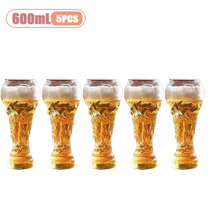 Pahar de bere în formă de trofeu 600 ml – design fotbalistic